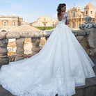 Long Sleeves Pearls Wedding Dresses - HABASH FASHION