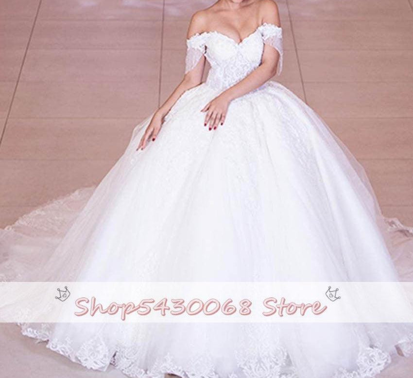Luxurious beaded and embellished lace wedding dress - HABASH FASHION