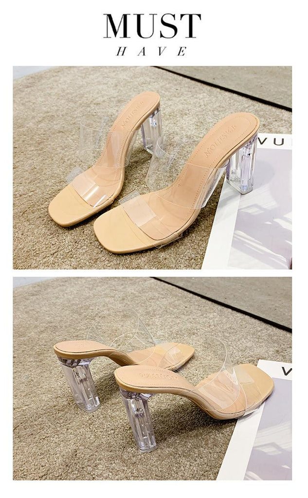 Sexy transparent high heel sandals for women - HABASH FASHION