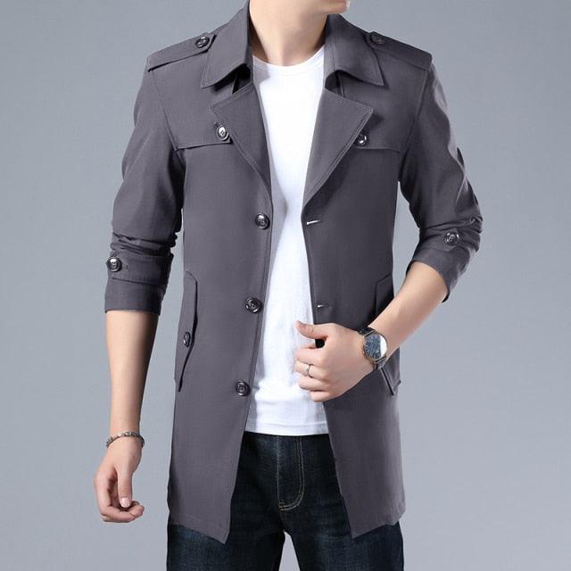 Men Windbreaker Coats Quality Buttons - HABASH FASHION