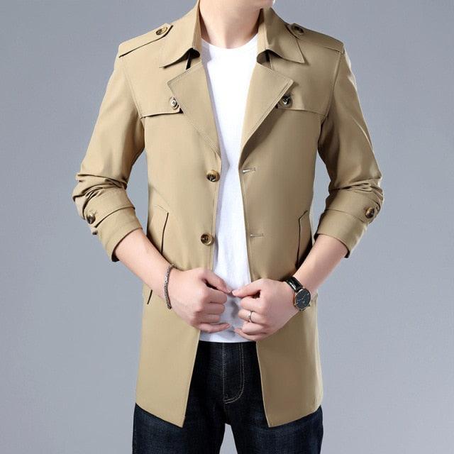 Men Windbreaker Coats Quality Buttons - HABASH FASHION