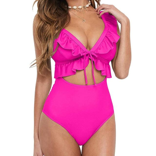 New swimwear for women ruffle one piece - HABASH FASHION