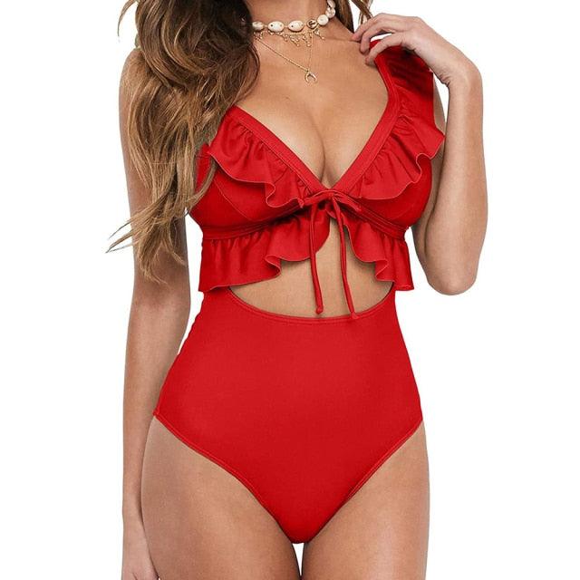 New swimwear for women ruffle one piece - HABASH FASHION