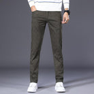 Men Casual Pants High Quality 98%Cotton Stretch Classic Trousers - HABASH FASHION