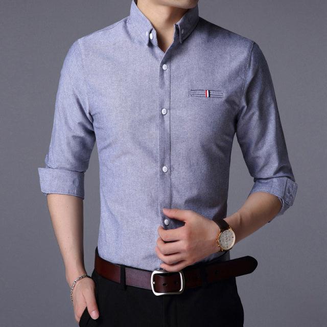 Men's casual long-sleeve button-up shirt - HABASH FASHION