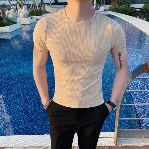 breathable solid color round neck muscle - HABASH FASHION