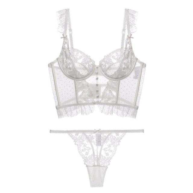 French Lingerie Women Transparent Lace Bra - HABASH FASHION