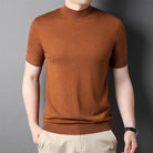 Men Casual Solid Clothing Male Short Sleeve Sweaters - HABASH FASHION