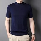 Men Casual Solid Clothing Male Short Sleeve Sweaters - HABASH FASHION