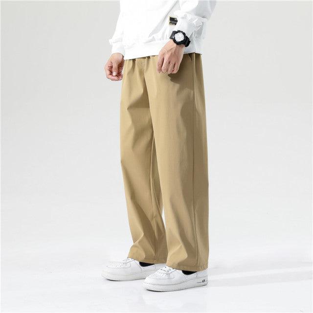 Men Casual Straight Wide Leg Pants Streetwear - HABASH FASHION