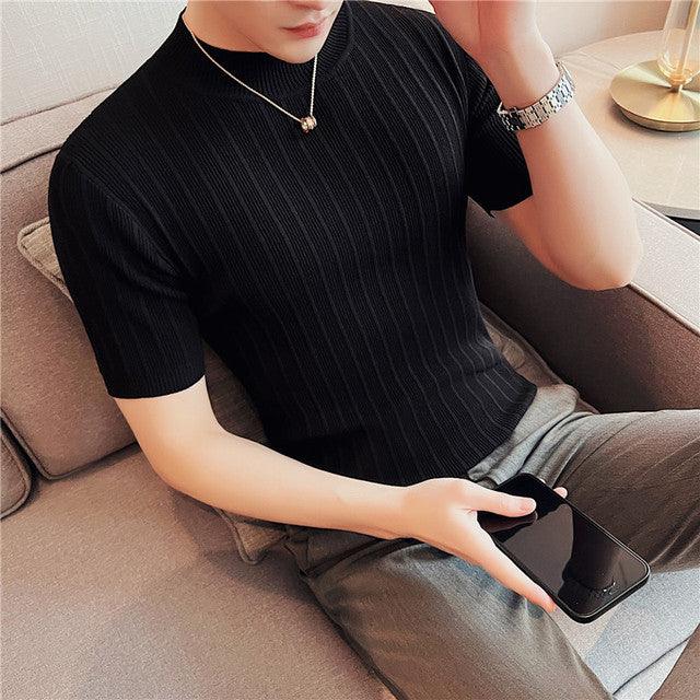 Casual Sleeve Sweater/Male High collar Slim Fit - HABASH FASHION