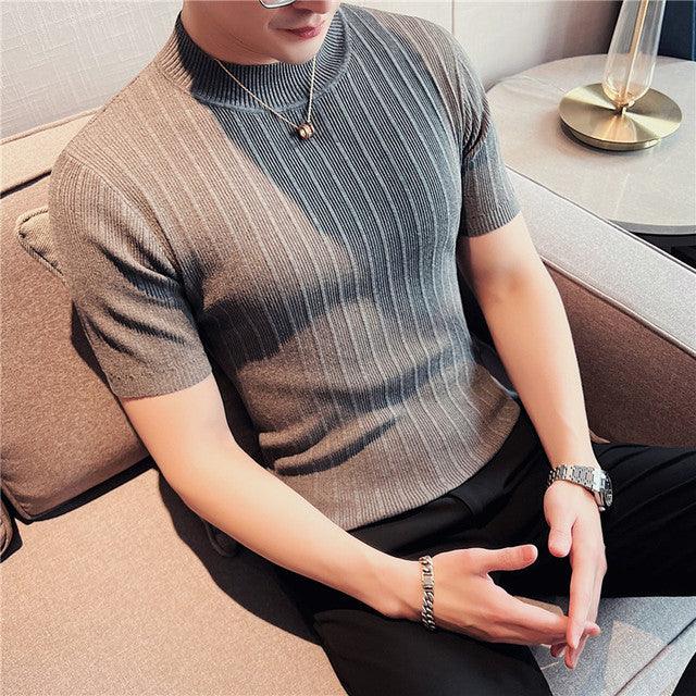 Casual Sleeve Sweater/Male High collar Slim Fit - HABASH FASHION