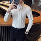 Men Tuxedo Shirt Long Sleeve - HABASH FASHION