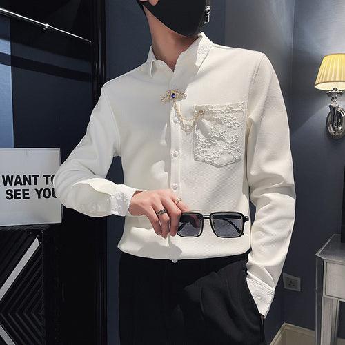 Men High Quality Warm Long Sleeve Shirt/Male Slim - HABASH FASHION