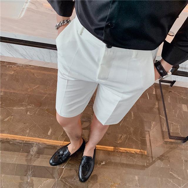 Shorts Men Length Slim Fit Business Formal - HABASH FASHION