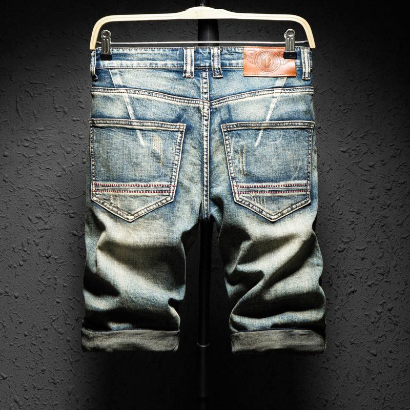 Men Shorts Summer Retro Style Ripped Design Slim - HABASH FASHION