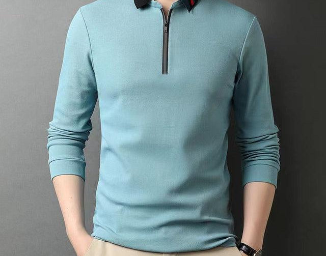 100% Cotton Designer  Stripe Long Sleeve T-shirt High Men - HABASH FASHION