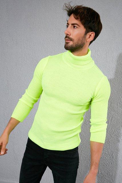 Men Full Turtleneck Slim Fit Sweater Multi - HABASH FASHION