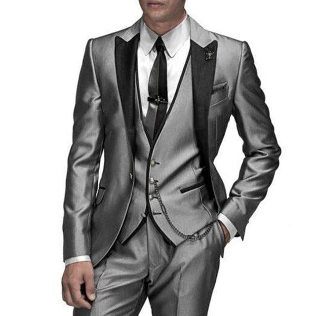 Italian Tailcoat Design Men Suits For Wedding Prom (Jacket+Pants+Vest) - HABASH FASHION