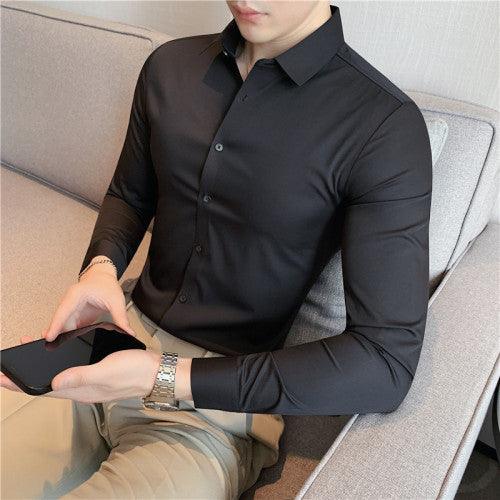 Men High-Grade Long-Sleeve Shirts/Male Slim Fit Business Casual - HABASH FASHION