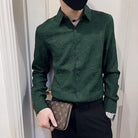 Men Shirts Classic Pleated Solid Casual Slim Long Sleeve Shirts Blouse - HABASH FASHION