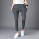 Casual Pants Men Cotton Slim Fit Chinos Ankle-Length Pants - HABASH FASHION