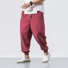 New Chinese Style Harem Pants Men Streetwear Casual Joggers Mens Pants Cotton Linen Sweatpants Ankle-length Men Trousers M-5XL - HABASH FASHION