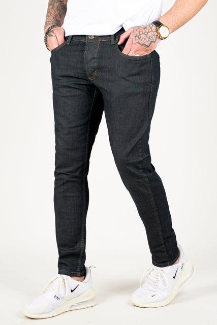 Habash Fashion men five pocket lycra buttoned jeans - HABASH FASHION