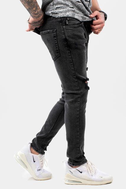 Habash Fashion Male Antracite Jeans Pants Slim Fit Cotton Denim Lycra High Quality Mid Waist Tight Bell-Bottomed Casual Four - HABASH FASHION