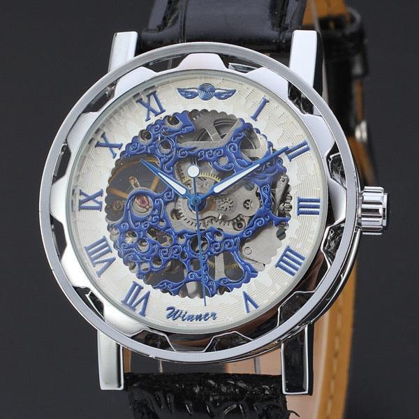 Luxury men mechanical Wristwatch business leather strap - HABASH FASHION