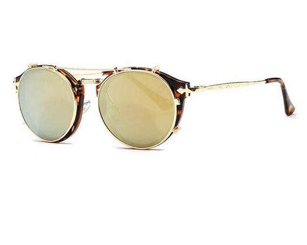 Sunglasses Men Round Sun Glasses Women Baroque Carved Legs All-matching Size Steampunk Clip On - habash-fashion.myshopify.com