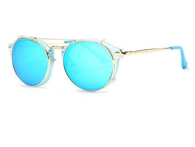 Sunglasses Men Round Sun Glasses Women Baroque Carved Legs All-matching Size Steampunk Clip On - habash-fashion.myshopify.com