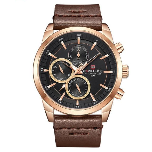 Mens Watches NAVIFORCE Top Brand Luxury Waterproof 24 hour Date Quartz Watch Man Fashion Leather Sport Wrist Watch Men Clock - habash-fashion.myshopify.com