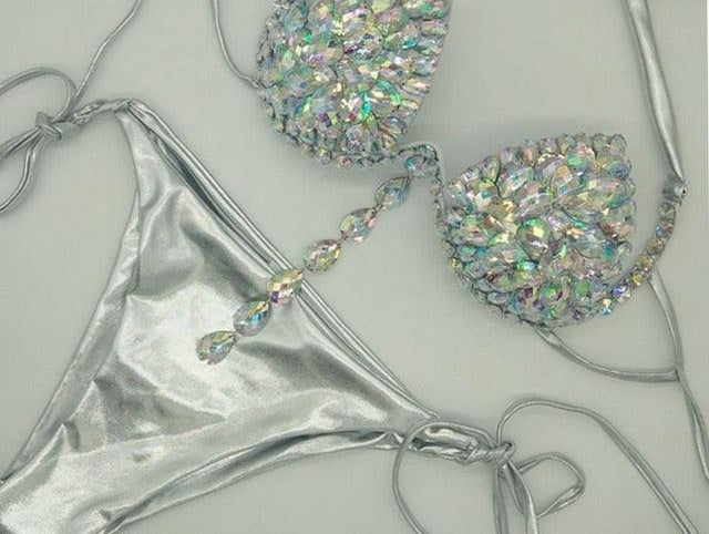 2018 venus vacation newest sexy bikini set diamond crystal women swimwear biquini push up rhinestone bathing suit beachwear - habash-fashion.myshopify.com